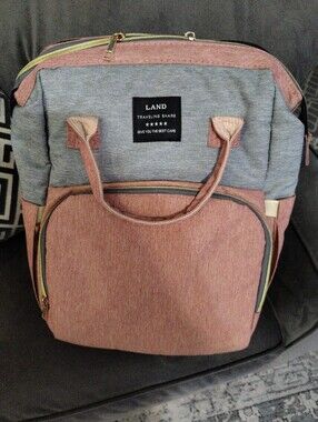 LAND TRAVELING SHARE BACKPACK WITH PORTABLE BABY CHANGING STATION IN ROSE COLOR